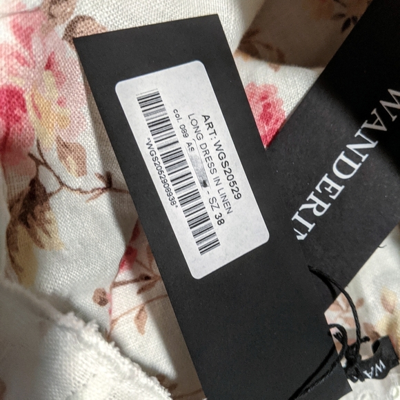 NWT🌼Wandering🌺 Floral Linen Maxi Ruffle Dress - Picture 7 of 11